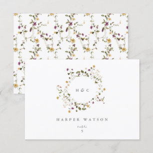 Carte de place Fleur sauvage séché Pampas Floral M