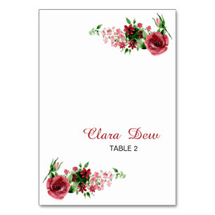 Carte de place Mariage Floral Aquarelle
