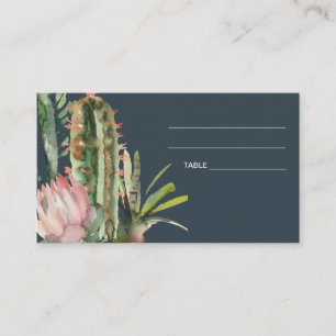 CARTE DE PLACE MARIAGE MARINE ROSE FLORALE DESERT 