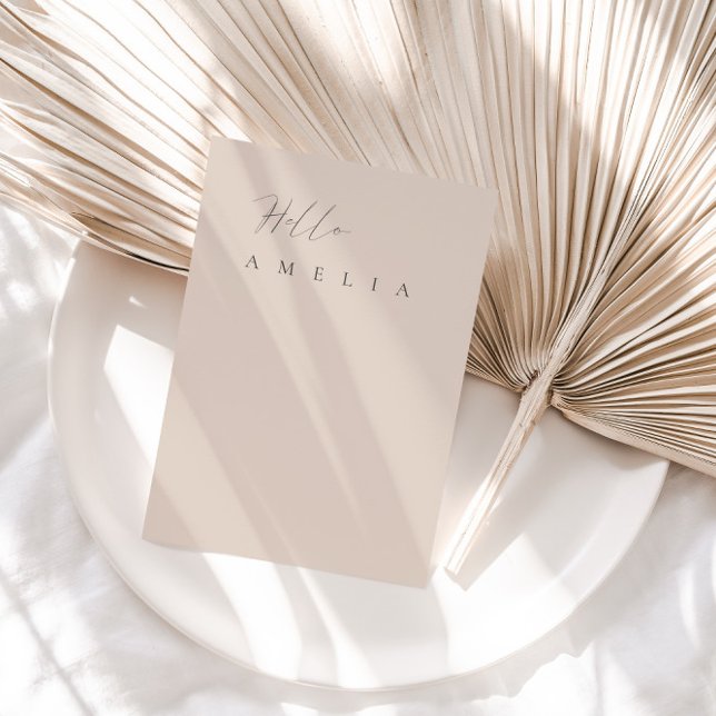 Carte de place moderne Blush Pink Blank Table Invi (Modern Blush Pink Blank Table Guest Place Card)