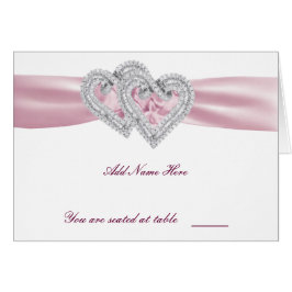 Carte de place personnalisée Coeurs roses
