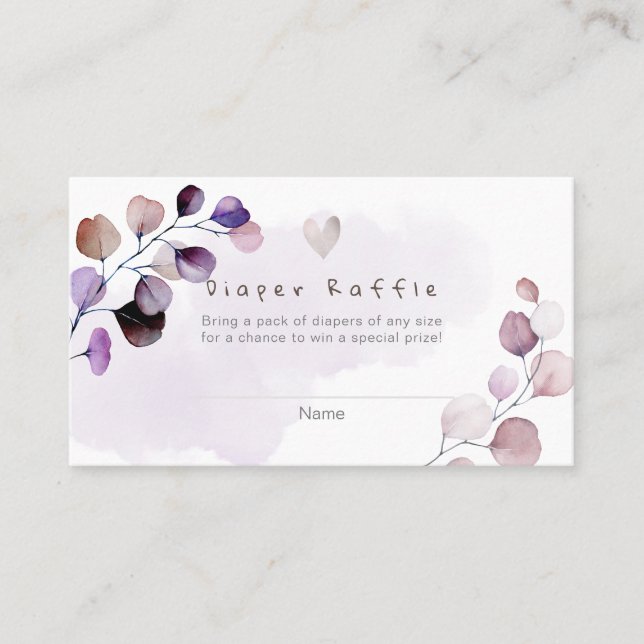 Carte de place PixDezines Diaper Raffle Gum Eucaly (Devant)