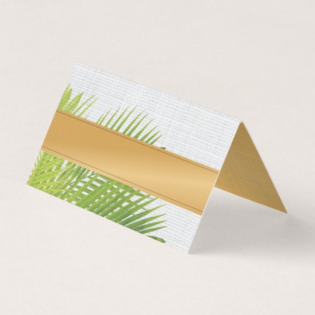 Carte de place pour la feuille de palme tropicale (Devant)