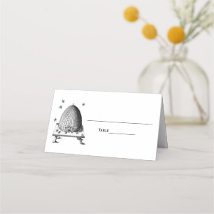 Carte De Placement Abeilles vintages et ruche d'abeilles #2