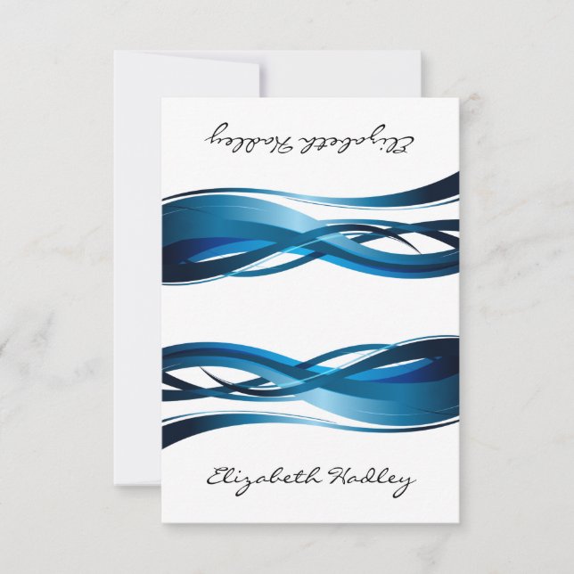 Carte de placement abstrait moderne Blue Waves (Devant)