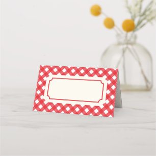 Carte De Placement Ajouter votre texte En vichy rouge avec bordure ro