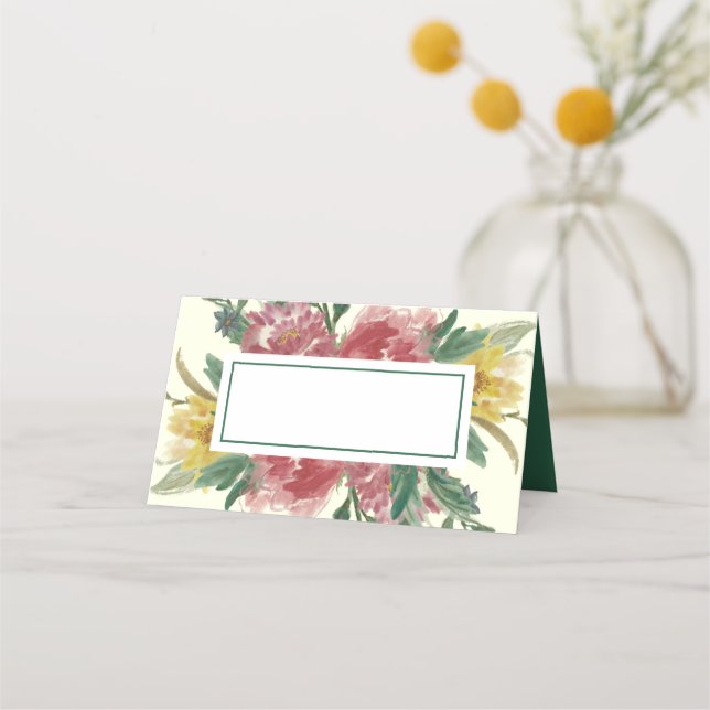 Carte De Placement Ajouter votre texte Fleurs florissantes Carte Plac (Devant)