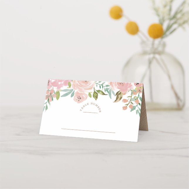 Carte De Placement Allant Rose Vintage Dusty rose Numéro de table (Devant)