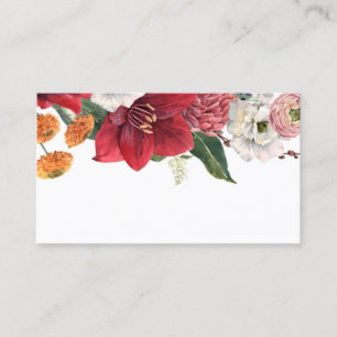 Carte De Placement Amaryllis et Chrysanthemums Mariage botanique