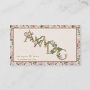 Carte De Placement AMDG Catholique Saint Ignace Roses de prière relig