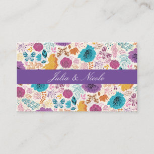 Carte De Placement Amour en fleurs floral romantique rose mariage vio