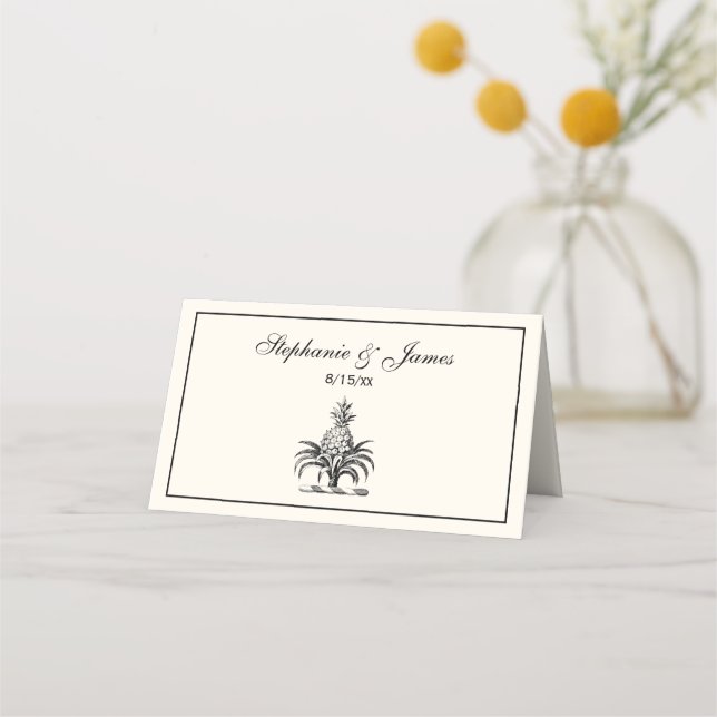 Carte De Placement Ananas préppy Heraldique Manteau d'armoiries Crest (Devant)