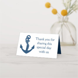 Carte De Placement Ancre bleu marine Merci Mariage