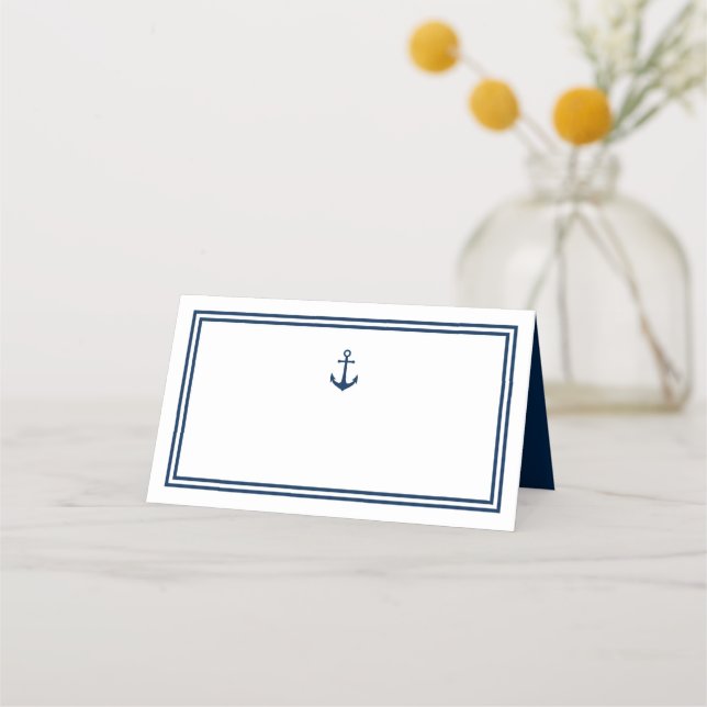 Carte De Placement Ancre classique moderne de couleur modifiable (Devant)