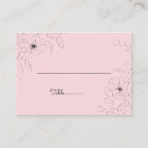 Anéone sur Pale Rose Plat Place Card