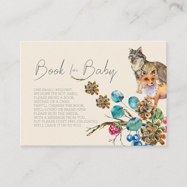 Carte De Placement Animaux des bois | Livre Pour Baby Insert Card | F (Devant)