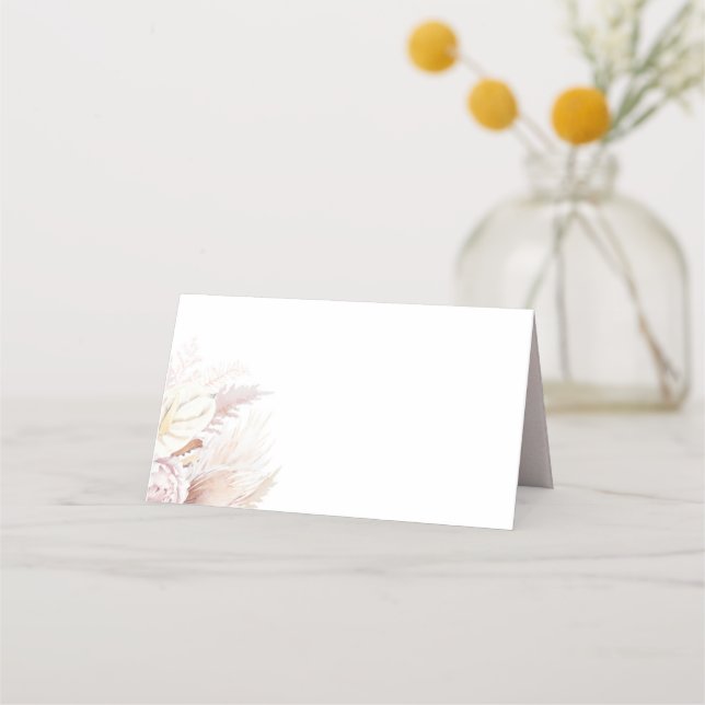 Carte De Placement Anthuriums en laiton Pampas Élégant Mariage tropic (Devant)