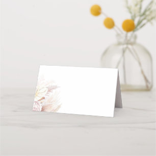 Carte De Placement Anthuriums en laiton Pampas Élégant Mariage tropic