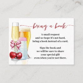 Carte De Placement Apporter un livre Bubbles Cherry Baby shower Inser