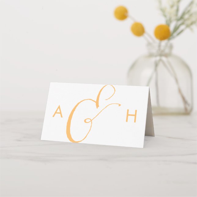 Carte De Placement Apricot Aquarelle Mariage Numéro de table Carte de (Dos)