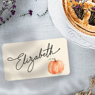 Carte De Placement Aquarelle Automne Citrouille Thanksgiving