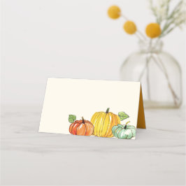 Carte De Placement Aquarelle Automne Thanksgiving Citrouille