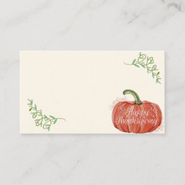 Carte De Placement Aquarelle Automne Thanksgiving Citrouille