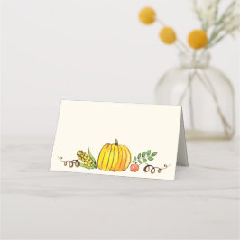 Carte De Placement Aquarelle Automne Thanksgiving Thanksgiving Theme