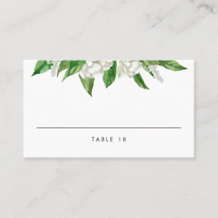 Carte De Placement Aquarelle blanche Floral Floroms Mariage verdoyant