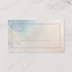 Carte De Placement Aquarelle Bleue Sérénité Minimaliste