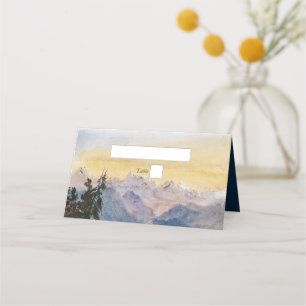 Carte De Placement Aquarelle Blue Mountains Pine Mariage