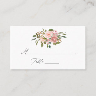 Carte De Placement Aquarelle Blush et Rose or Mariage Floral
