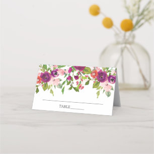 Carte De Placement Aquarelle Blush & Marsala Floral