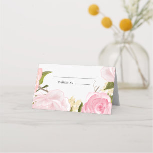 Carte De Placement Aquarelle Blush Pink Peony Mariage
