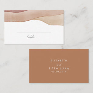 Carte De Placement Aquarelle Boho Abstraite Caramel Mocha Mariage