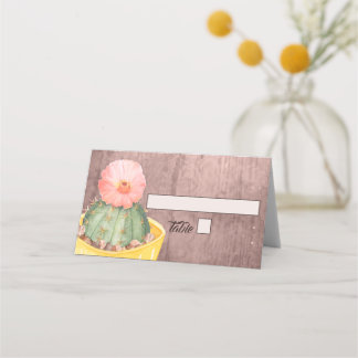 Carte De Placement Aquarelle Cactus Orange Bloom Mariage