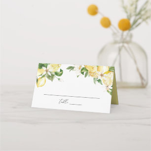 Carte De Placement Aquarelle Citrons Citrus Tableau de fleurs vertes