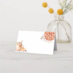 Carte De Placement Aquarelle Citrouille à tarte Friendsgiving Dîner L