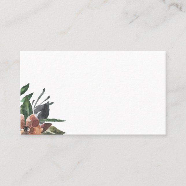 Carte De Placement Aquarelle de l'automne Mariage floral plat (Devant)