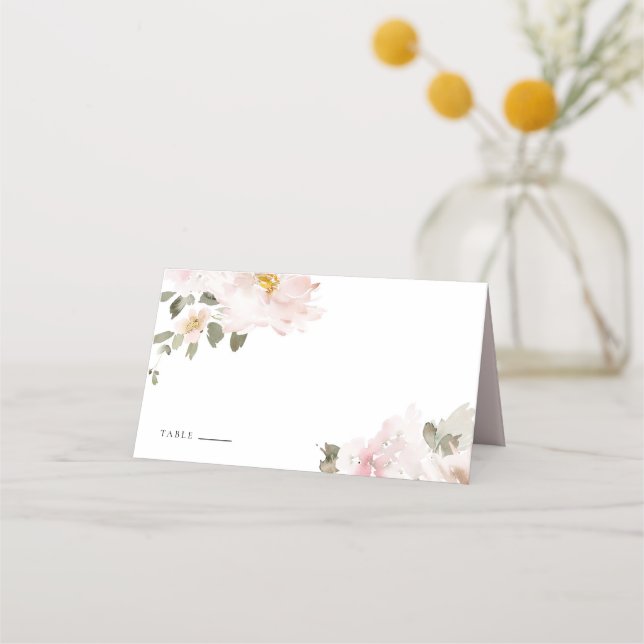 Carte De Placement Aquarelle feminine Fleurs rousses Floral Mariage (Devant)