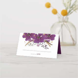 Carte De Placement Aquarelle Fleurs pourpres