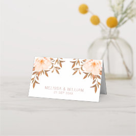 Carte De Placement Aquarelle Floral Automne Mariage ivoire