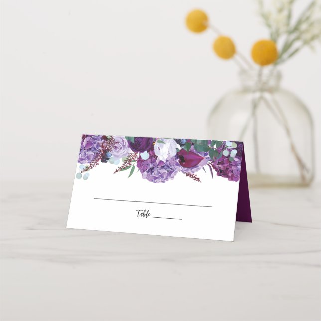 Carte De Placement Aquarelle Floral Élégant Mariage botanique (Devant)