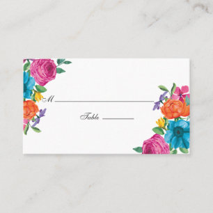Carte De Placement Aquarelle Floral Mariage Fiesta