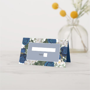 Carte De Placement Aquarelle Florale Bleue Moderne Mariage élégant