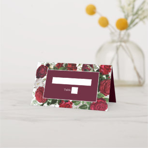 Carte De Placement Aquarelle florale bourguignonne moderne Mariage él