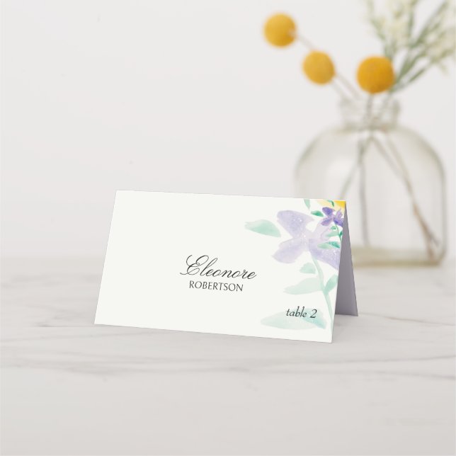 Carte De Placement Aquarelle florale de Boho Lilac (Devant)