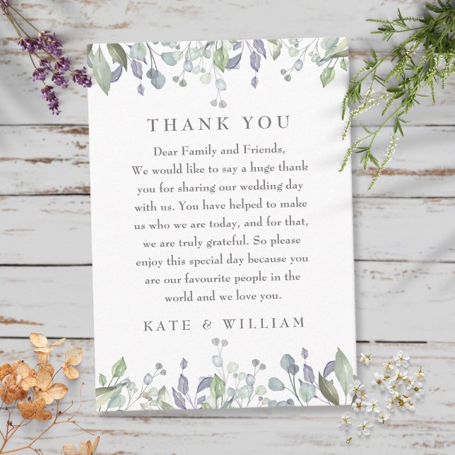 Carte De Placement Aquarelle Lilac Mariage Floral Merci (Créateur téléchargé)