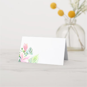 Carte De Placement Aquarelle Magnolia Flower dans la table d'hôtes ro