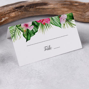 Carte De Placement Aquarelle Mariage floral tropical